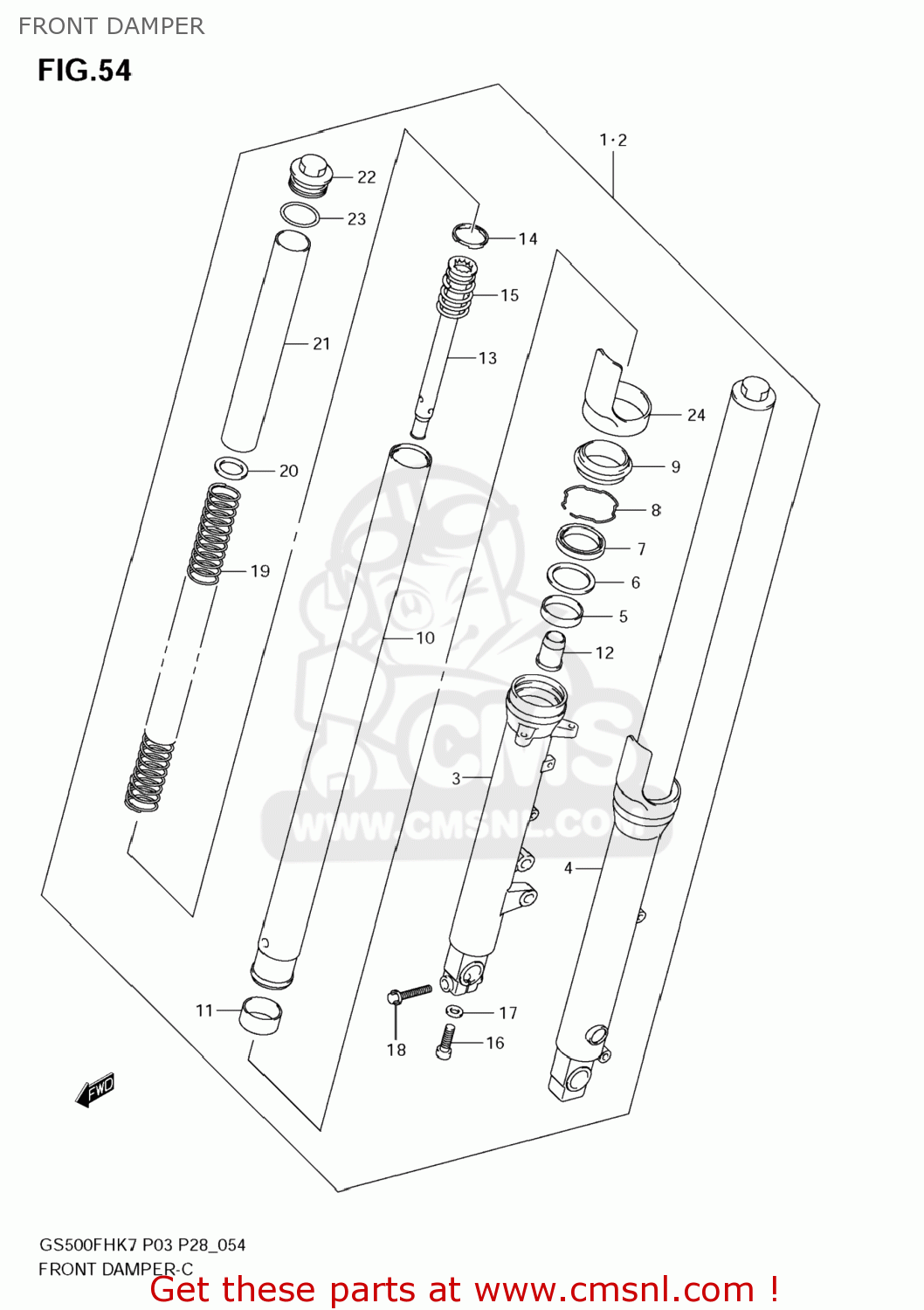 FRONT DAMPER GS500F 2009 (K9) USA (E03)