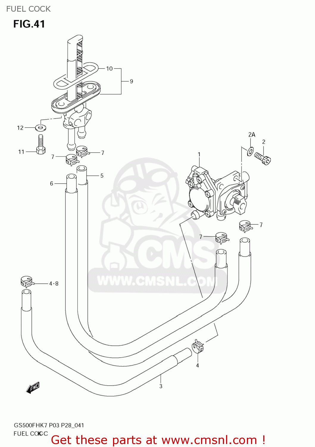 FUEL COCK GS500F 2009 (K9) USA (E03)