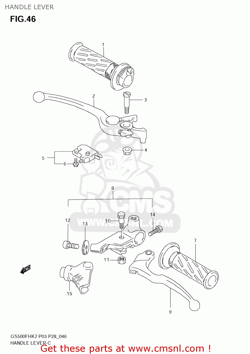 HANDLE LEVER GS500F 2009 (K9) USA (E03)