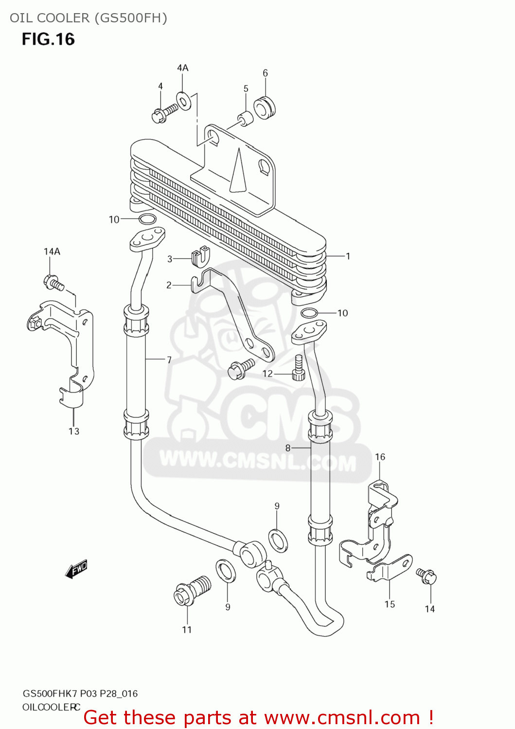 OIL COOLER (GS500FH) GS500F 2009 (K9) USA (E03)