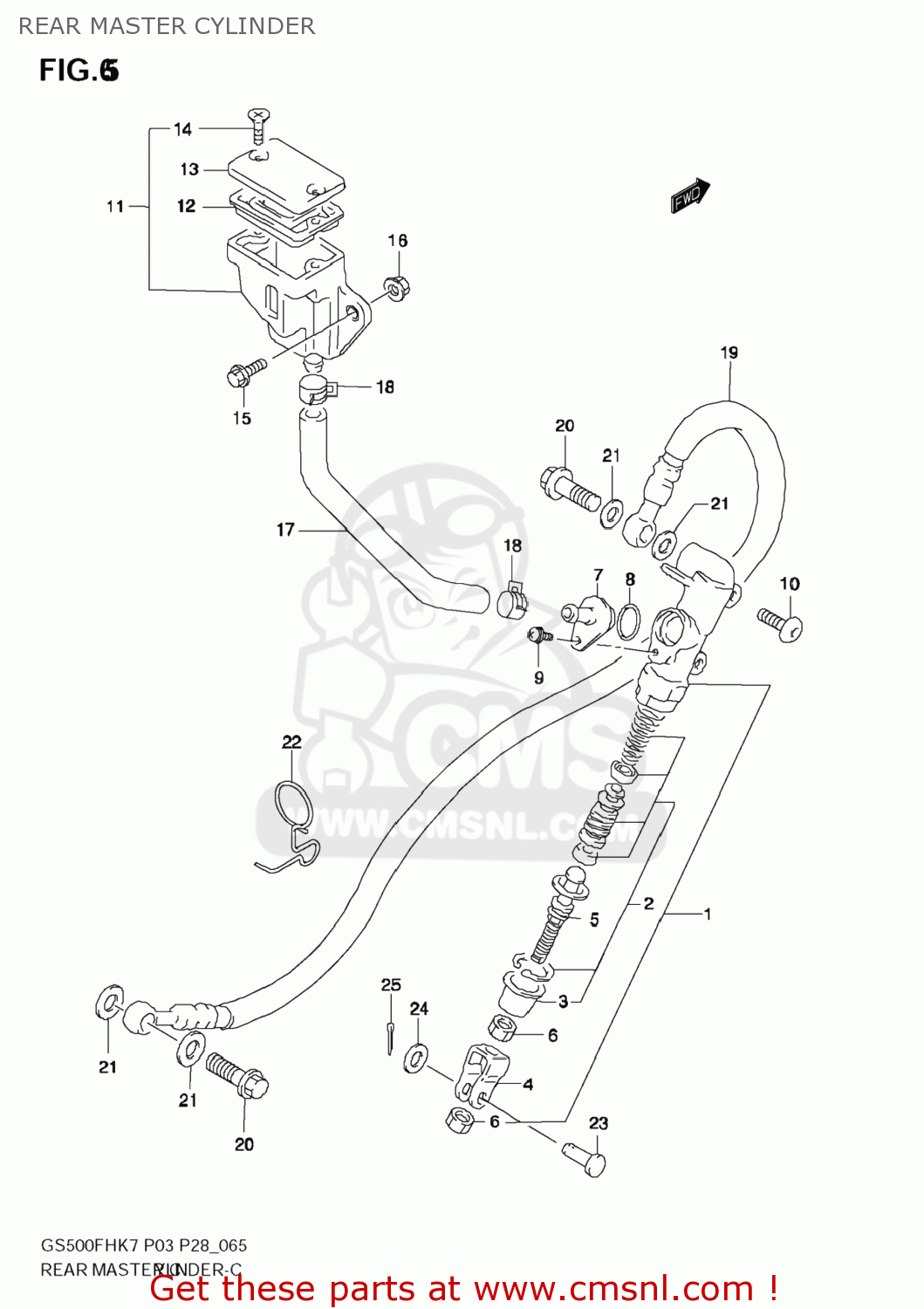 REAR MASTER CYLINDER GS500F 2009 (K9) USA (E03)