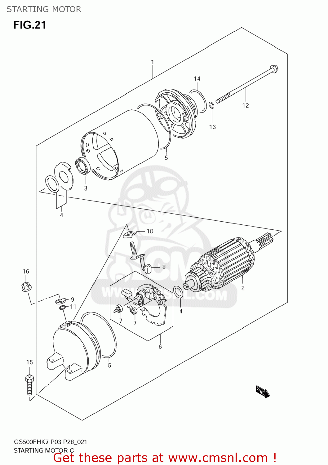 STARTING MOTOR GS500F 2009 (K9) USA (E03)