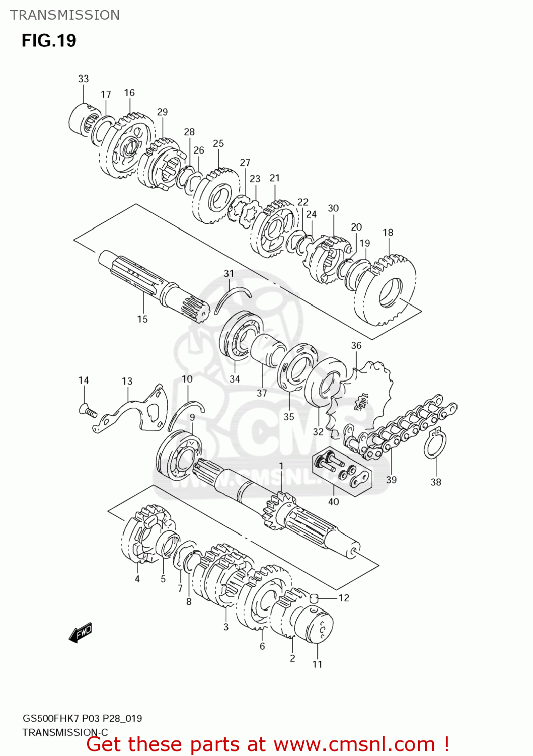 TRANSMISSION GS500F 2009 (K9) USA (E03)