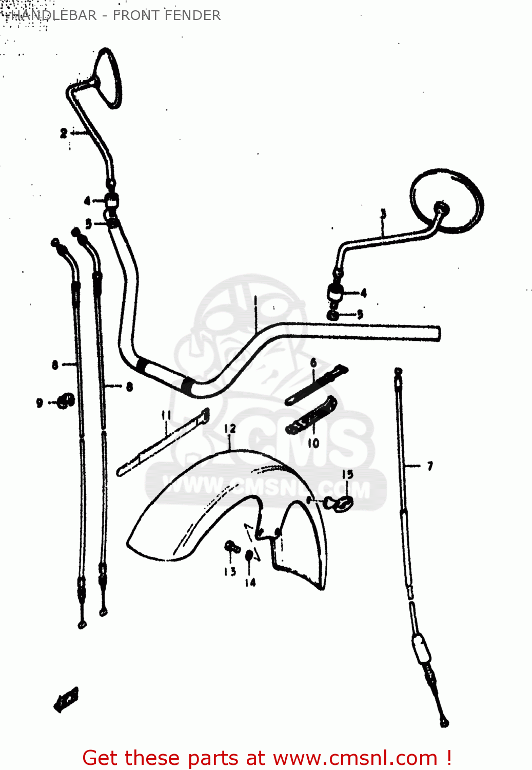 Suzuki GS550 1977 (B) USA (E03) HANDLEBAR - FRONT FENDER - buy original ...