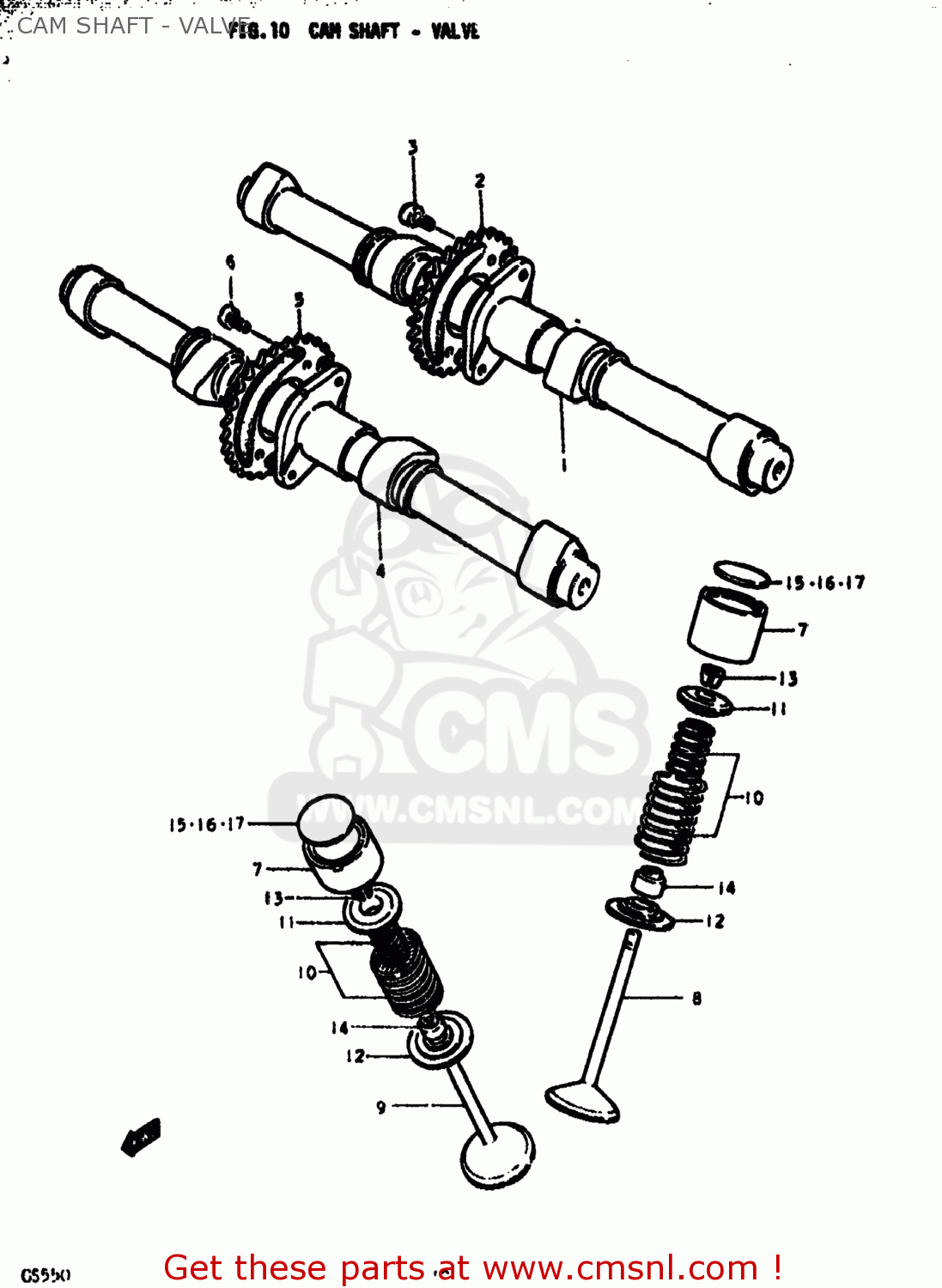 CAM SHAFT - VALVE GS550 1977 (B) USA (E03)