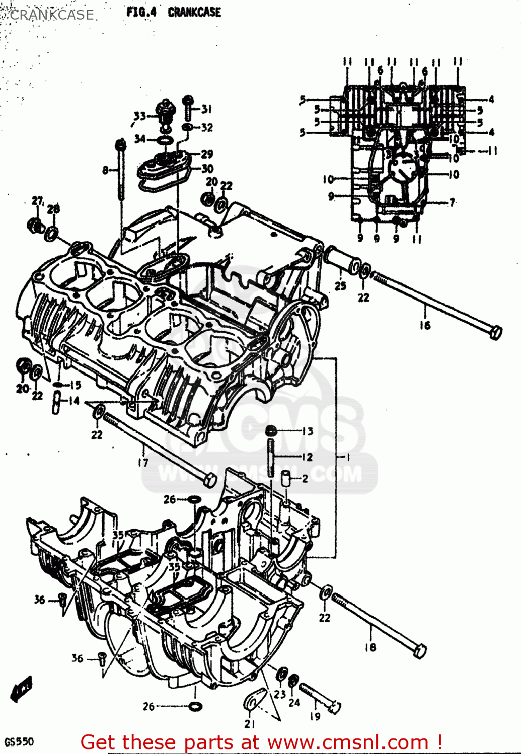 CRANKCASE GS550 1977 (B) USA (E03)