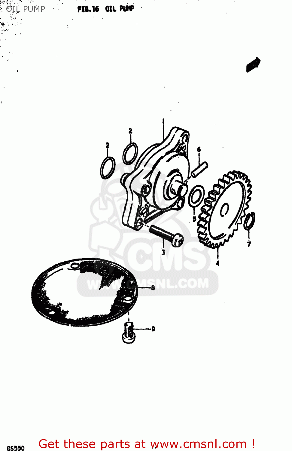 OIL PUMP GS550 1977 (B) USA (E03)