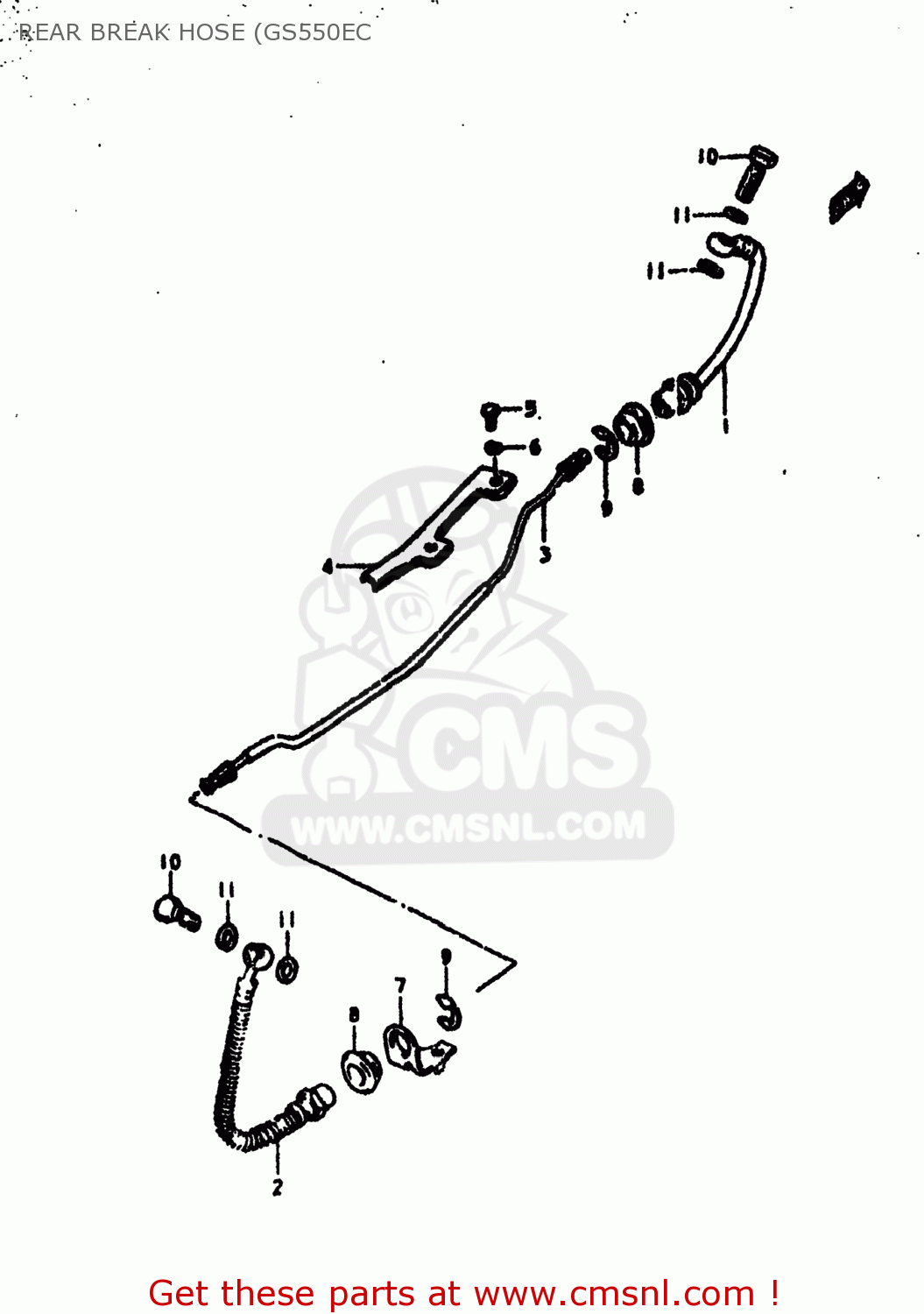 REAR BREAK HOSE (GS550EC GS550 1977 (B) USA (E03)