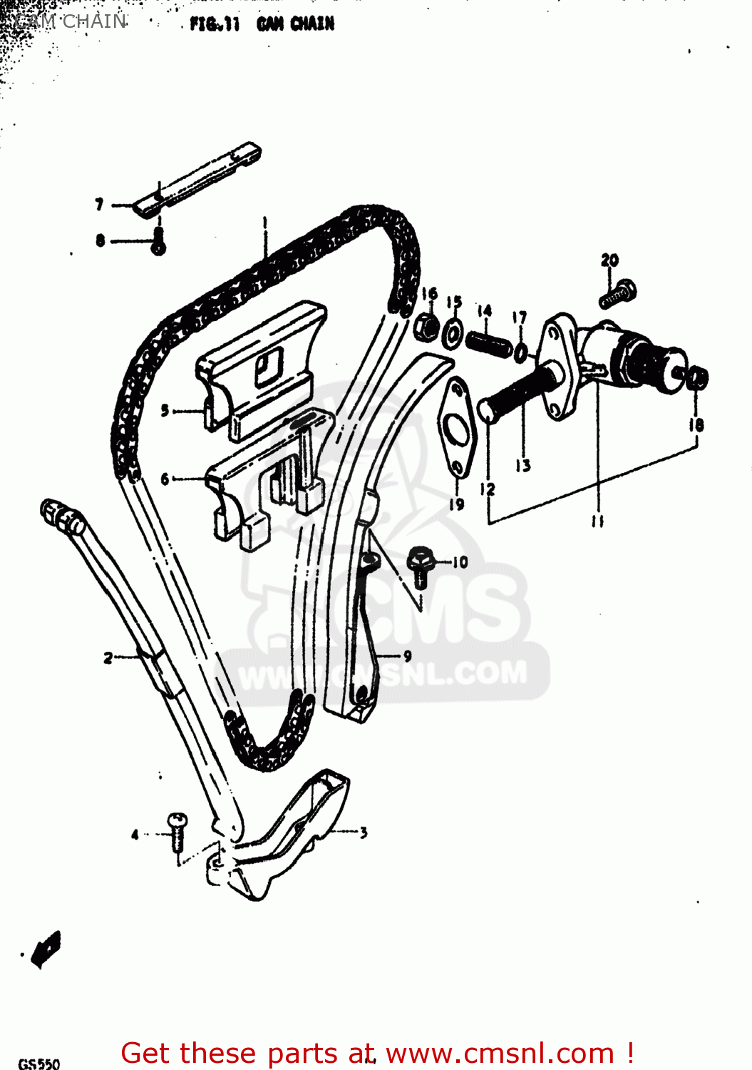 CAM CHAIN GS550 1978 (C) USA (E03)
