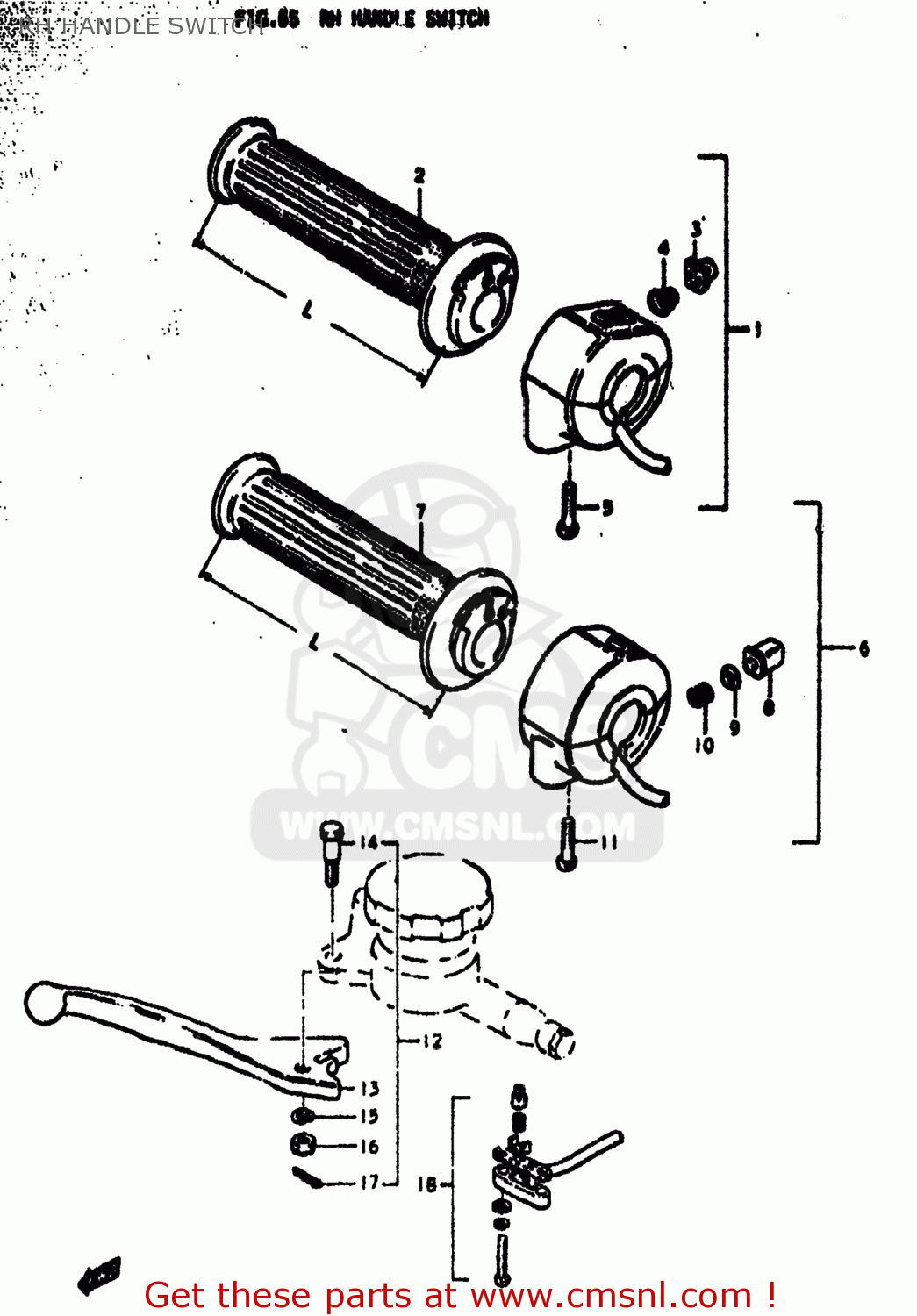 RH HANDLE SWITCH GS550 1978 (C) USA (E03)