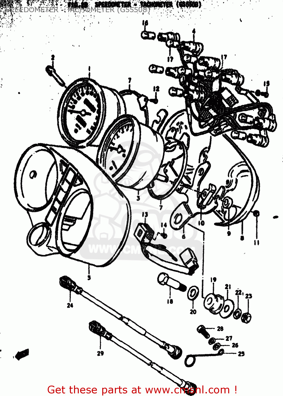 SPEEDOMETER - TACHOMETER (G55508) GS550 1978 (C) USA (E03)