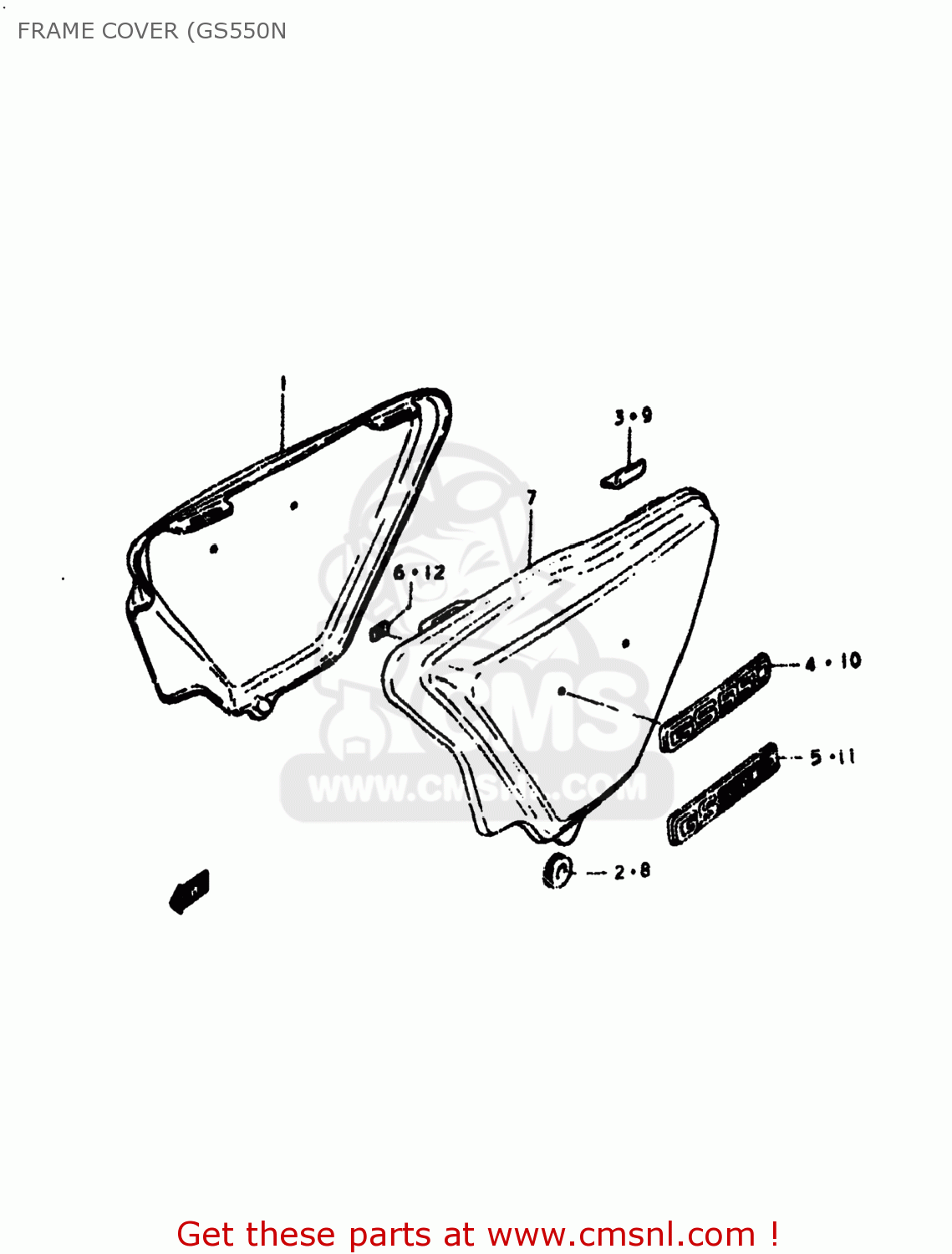 Suzuki GS550 1979 (N) USA (E03) FRAME COVER (GS550N - buy original ...