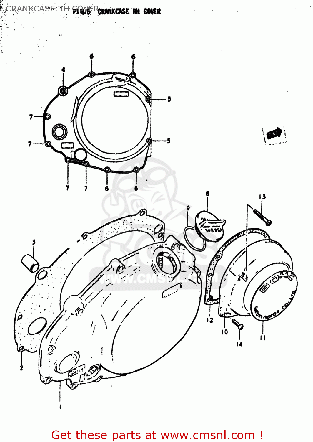 CRANKCASE RH COVER GS550 1979 (N) USA (E03)
