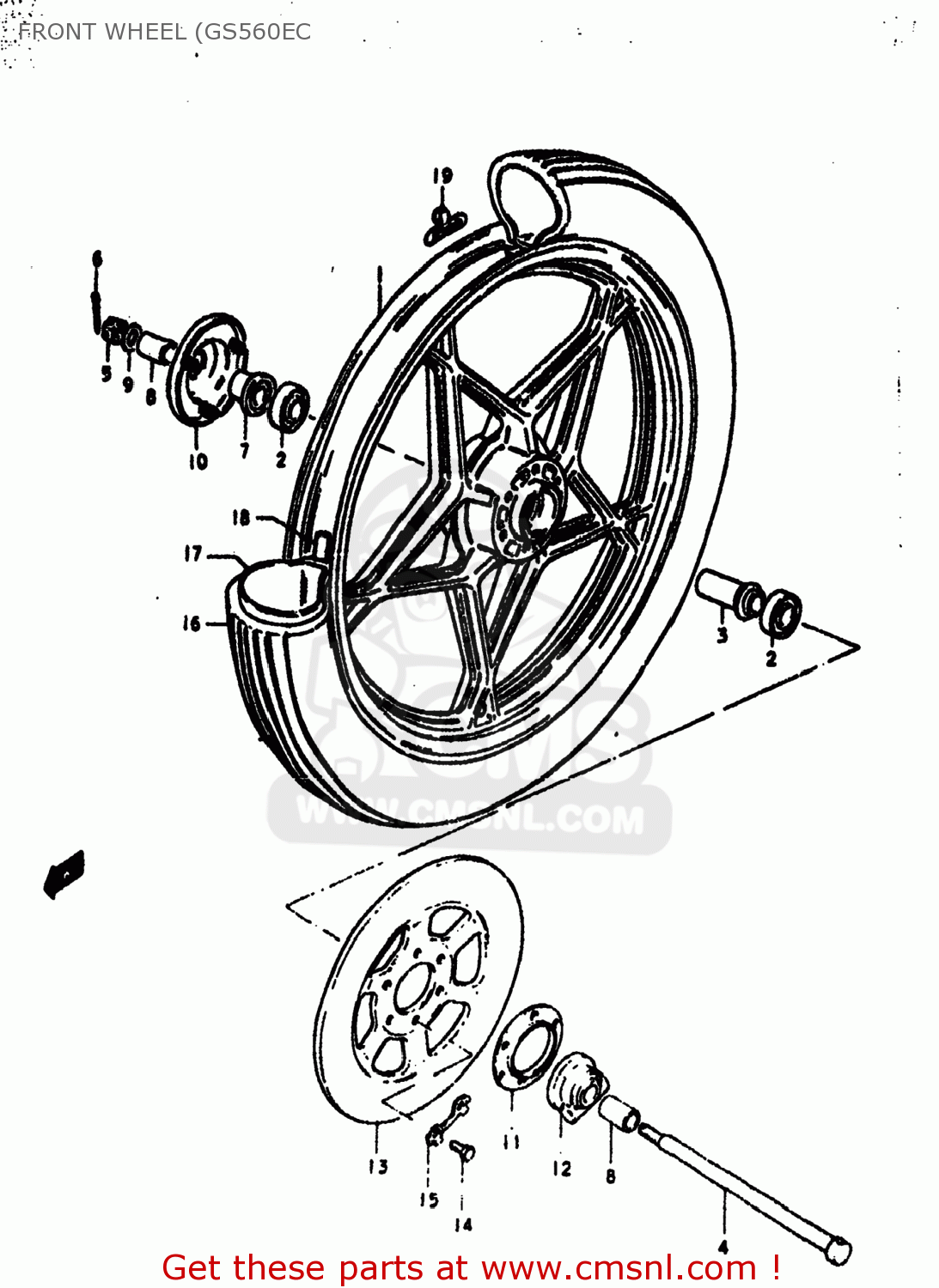 FRONT WHEEL (GS560EC GS550 1979 (N) USA (E03)