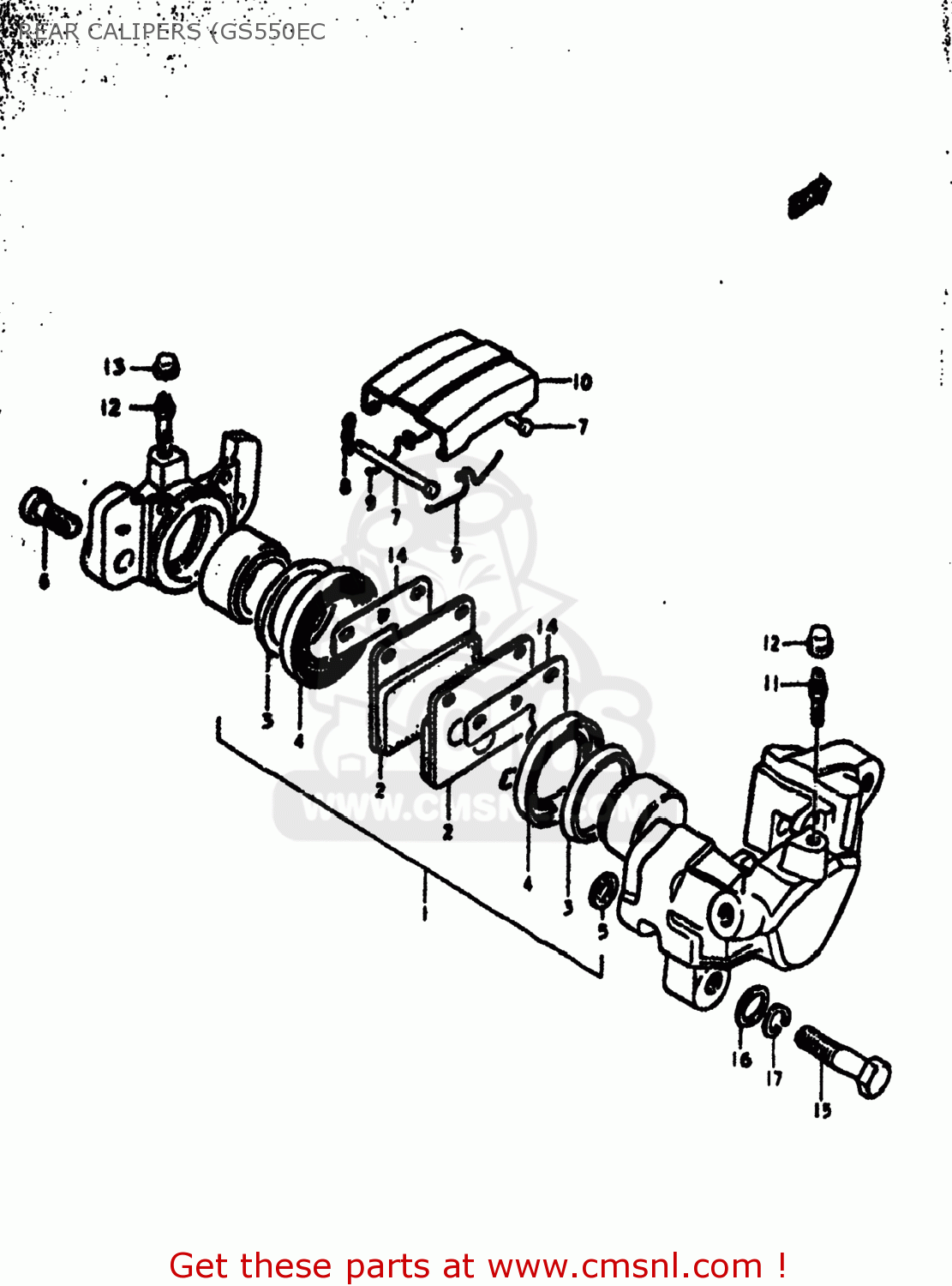 REAR CALIPERS (GS550EC GS550 1979 (N) USA (E03)