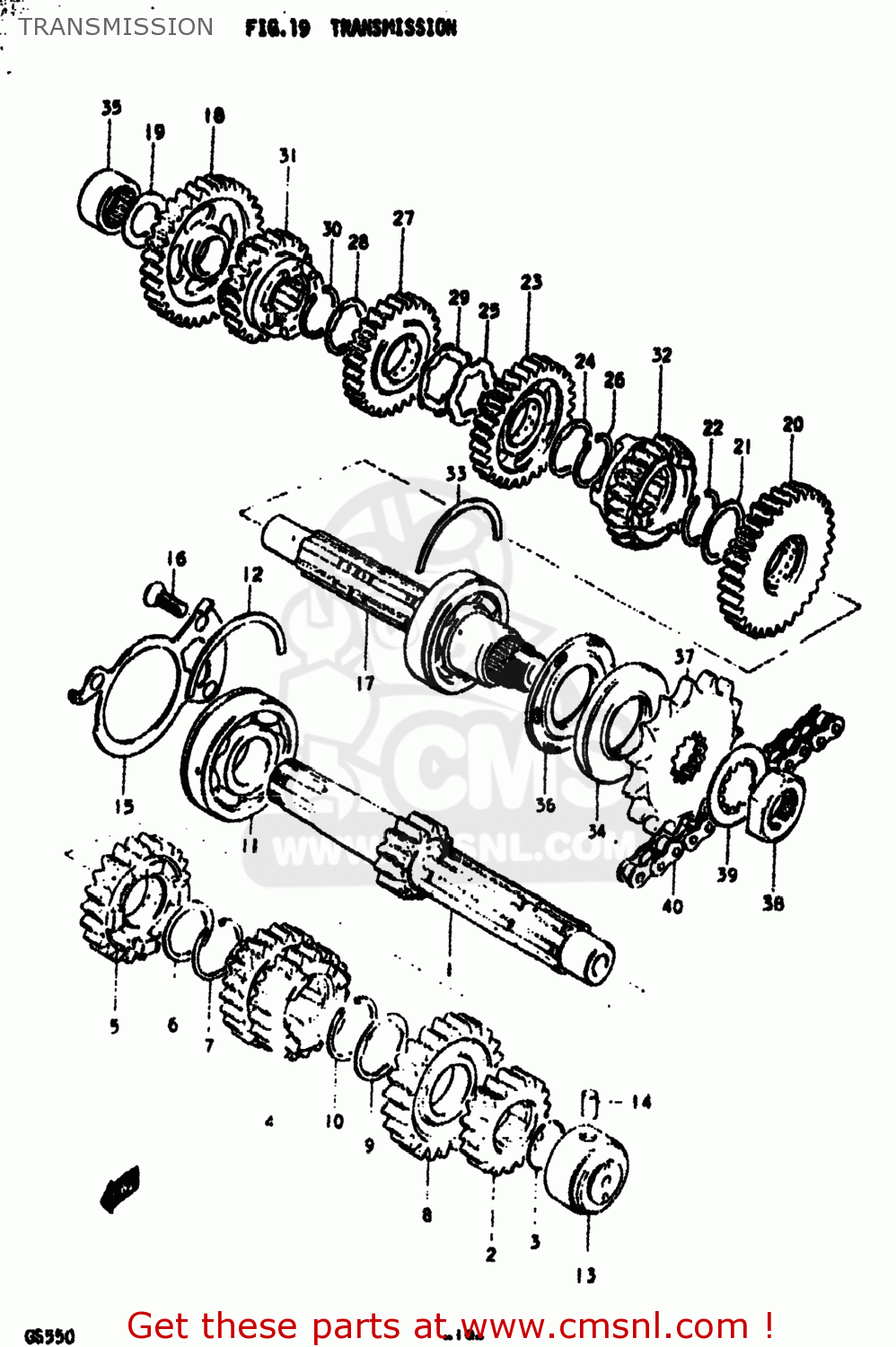 TRANSMISSION GS550 1979 (N) USA (E03)