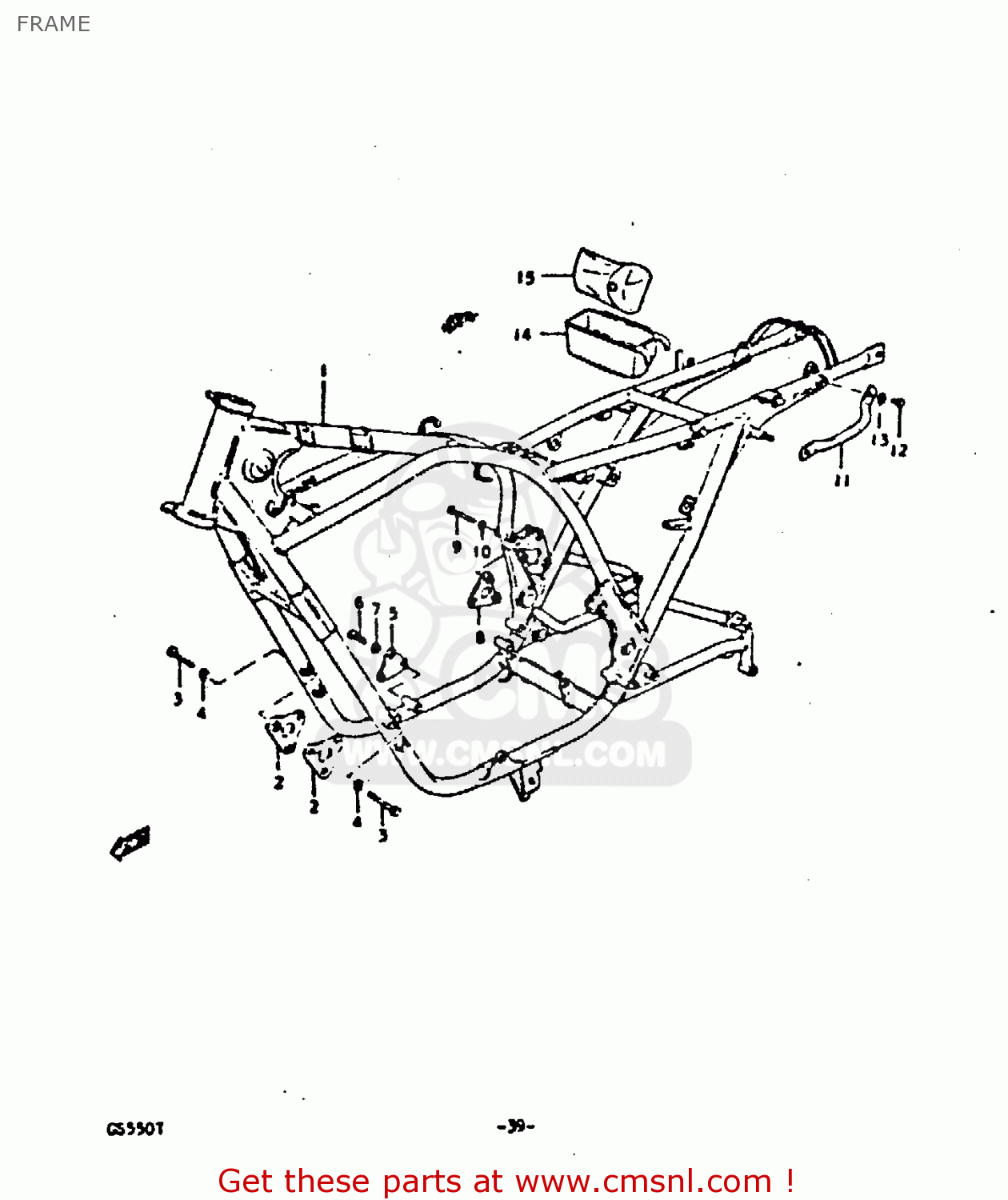 Suzuki GS550 1980 (T) GENERAL EXPORT (E01) FRAME - buy original FRAME ...