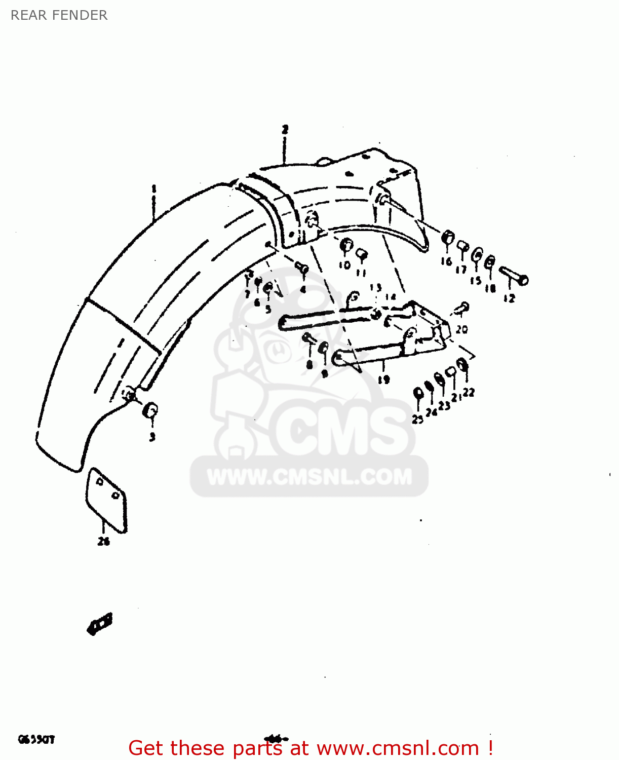 Suzuki GS550 1980 (T) GENERAL EXPORT (E01) REAR FENDER - buy original ...