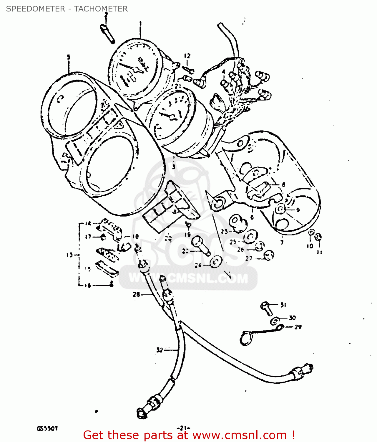 SPEEDOMETER - TACHOMETER GS550 1980 (T) GENERAL EXPORT (E01)