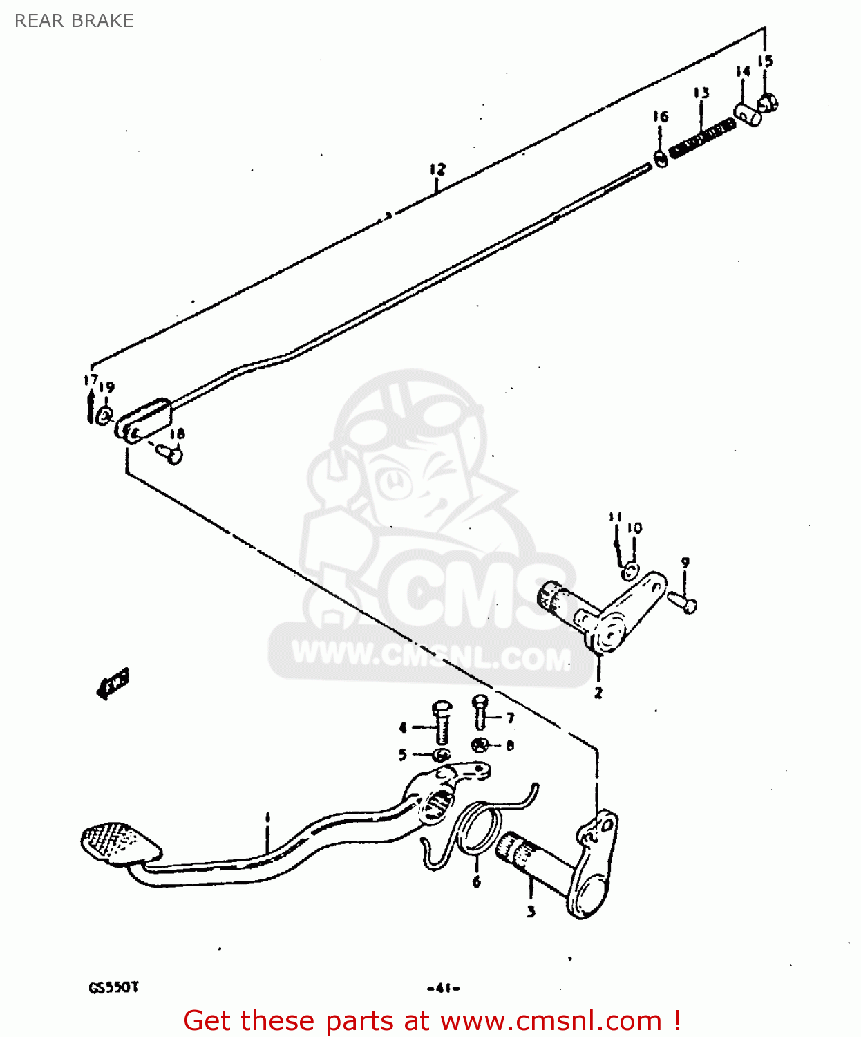 REAR BRAKE GS550 1980 (T) GENERAL EXPORT (E01)
