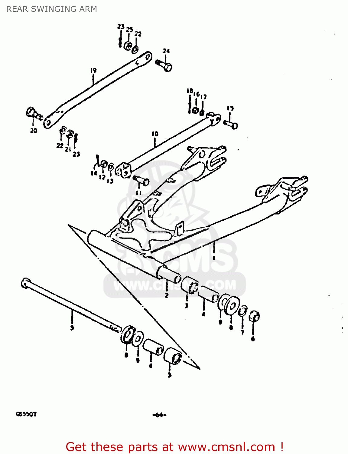 REAR SWINGING ARM GS550 1980 (T) GENERAL EXPORT (E01)