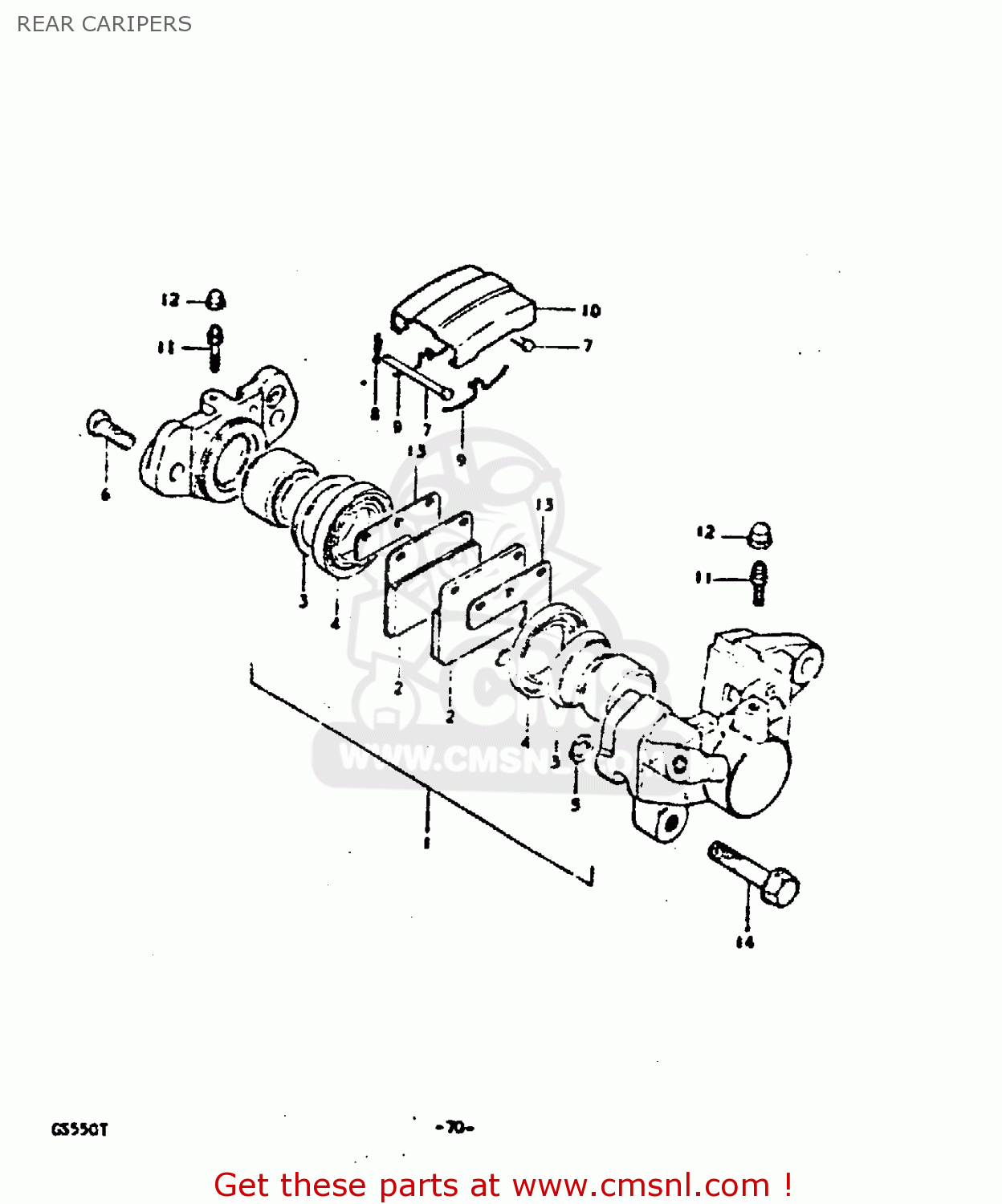 REAR CARIPERS GS550 1980 (T) GENERAL EXPORT (E01)
