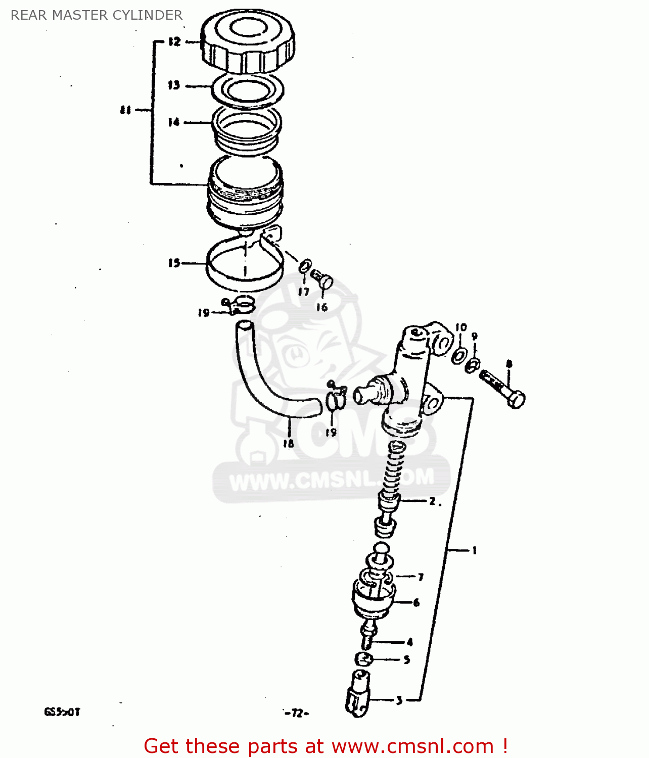 REAR MASTER CYLINDER GS550 1980 (T) GENERAL EXPORT (E01)