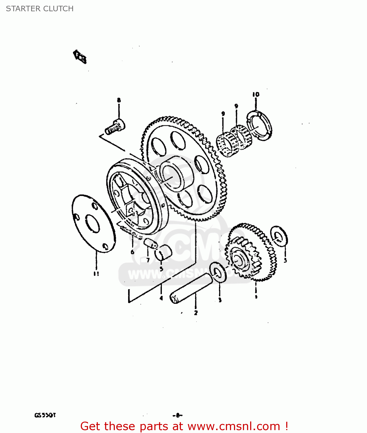 STARTER CLUTCH GS550 1980 (T) GENERAL EXPORT (E01)