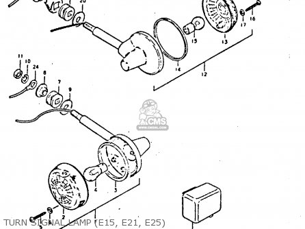 TURN SIGNAL LAMP (E15, E21, E25) - GS550 1980 (T) GENERAL EXPORT (E01)