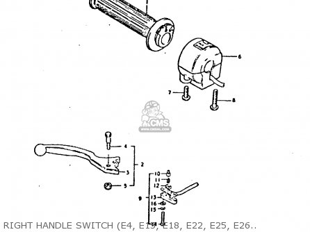 RIGHT HANDLE SWITCH (E4, E15, E18, E22, E25, E26, E34) - GS550 1980 (T) GENERAL EXPORT (E01)