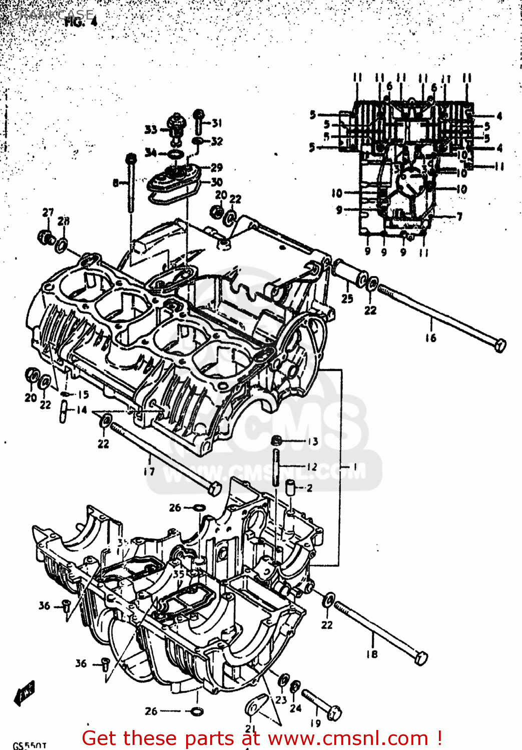 CRANKCASE GS550 1980 (T) USA (E03)