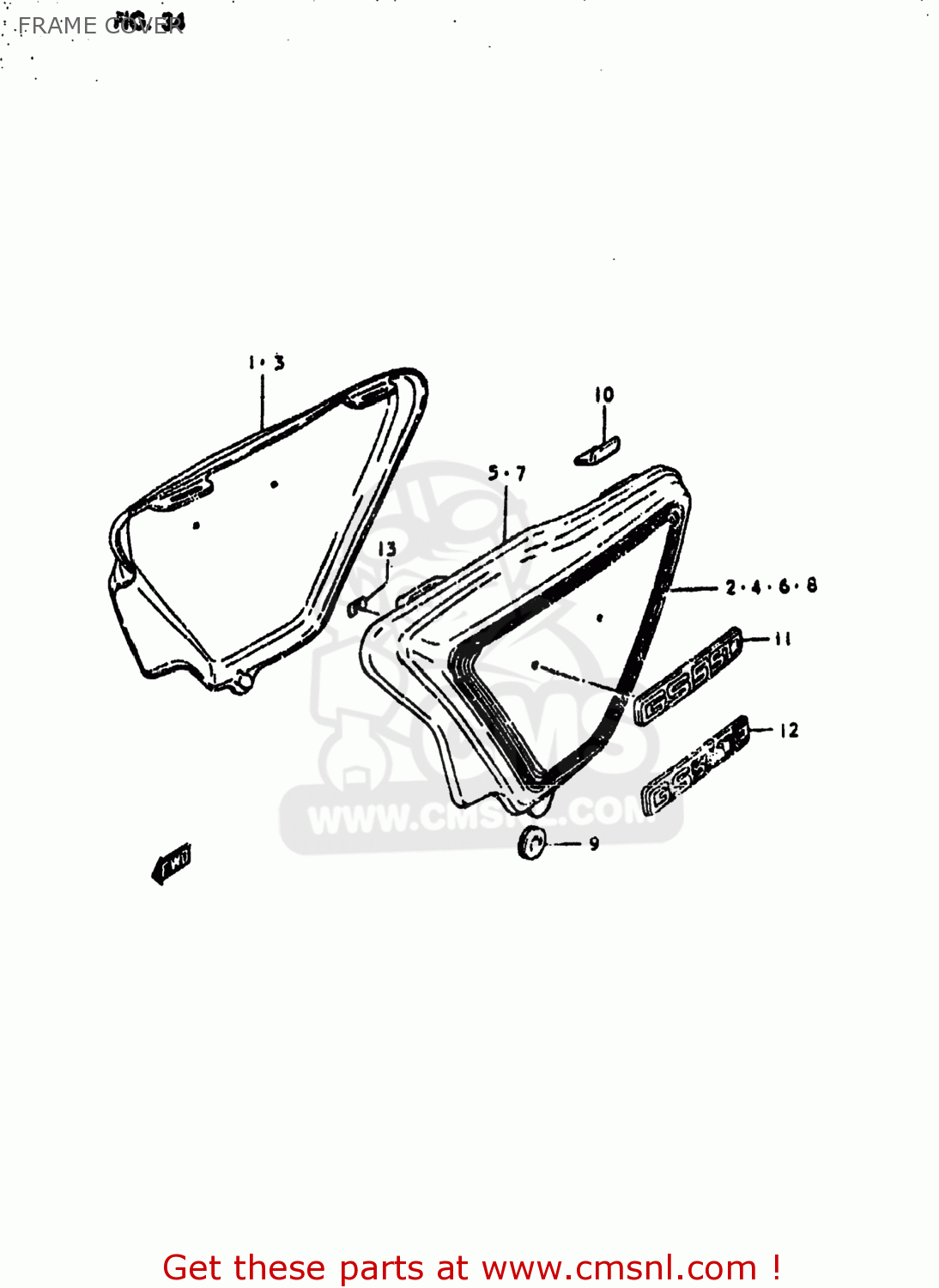 FRAME COVER GS550 1980 (T) USA (E03)