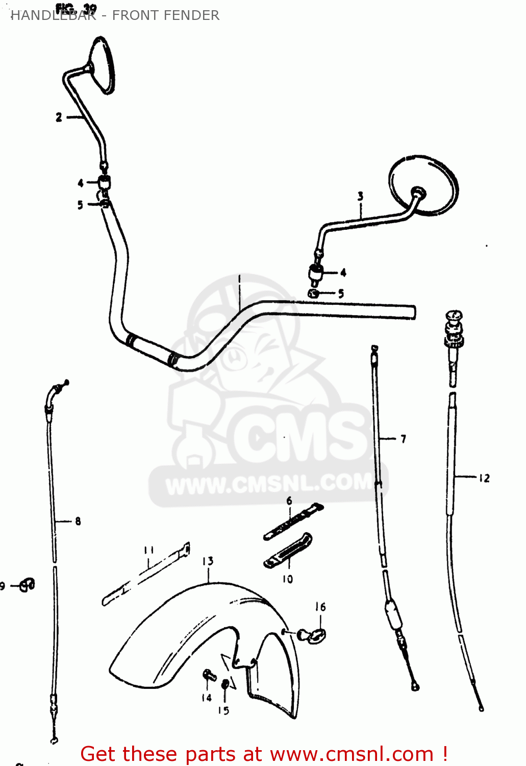 HANDLEBAR - FRONT FENDER GS550 1980 (T) USA (E03)