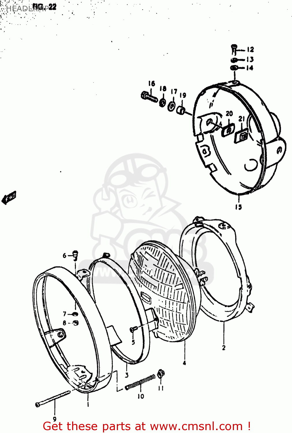 HEADLAMP GS550 1980 (T) USA (E03)