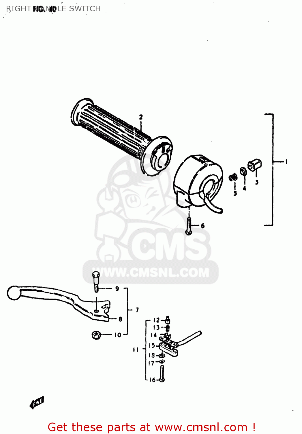 RIGHT HANDLE SWITCH GS550 1980 (T) USA (E03)