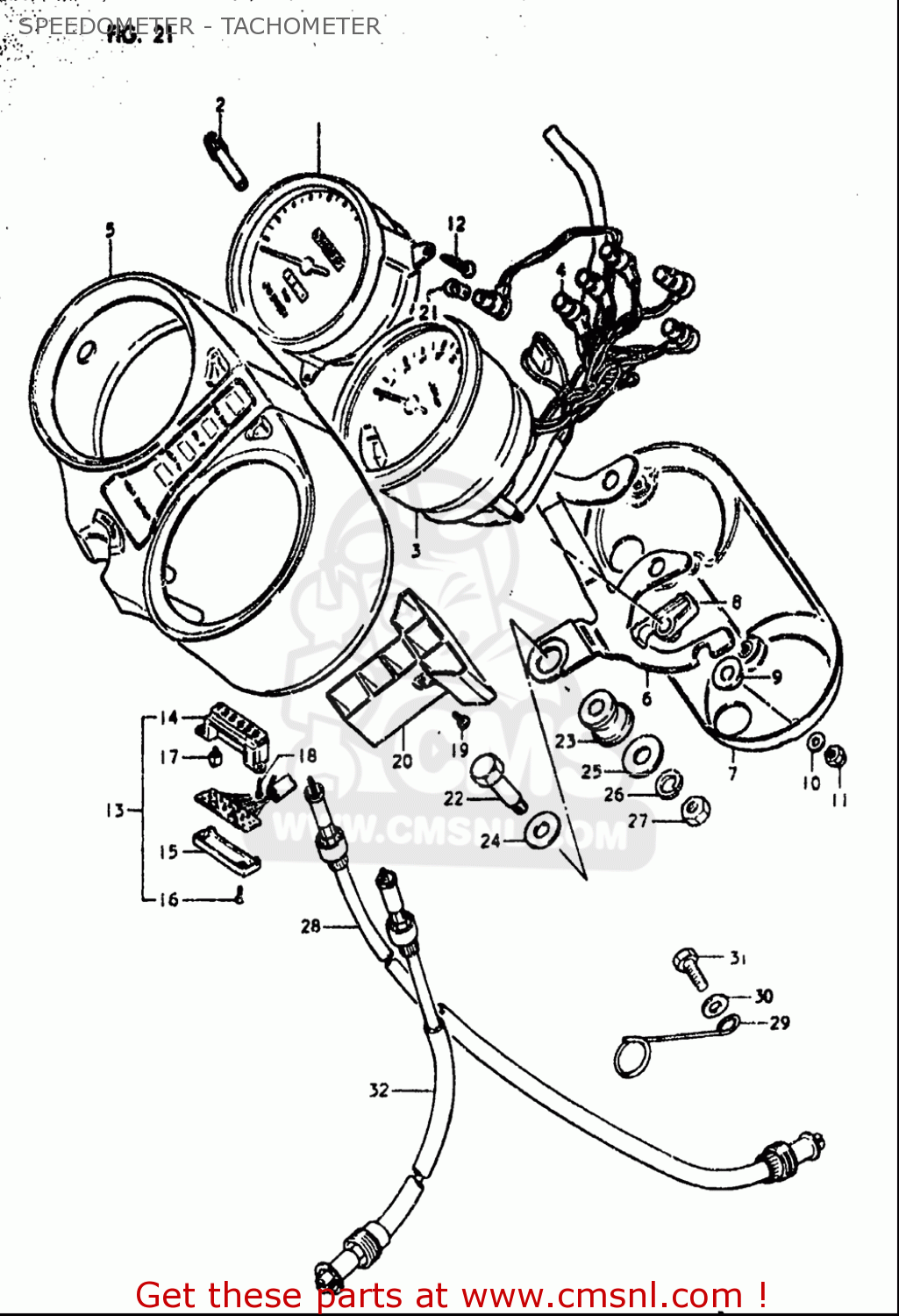 SPEEDOMETER - TACHOMETER GS550 1980 (T) USA (E03)