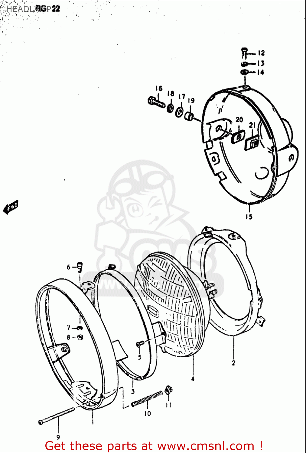 HEADLAMP GS550 1980 (T) USA (E03)