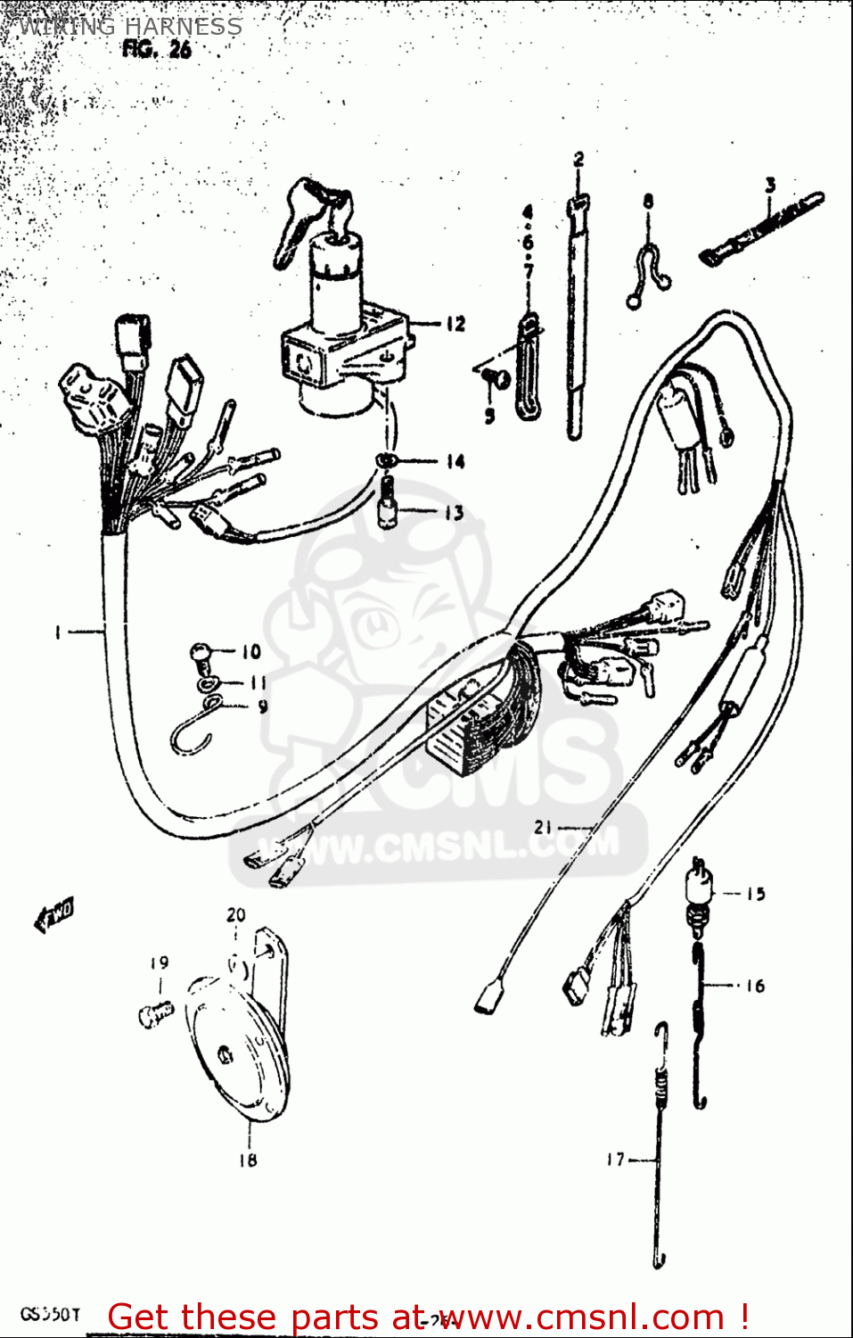WIRING HARNESS GS550 1980 (T) USA (E03)