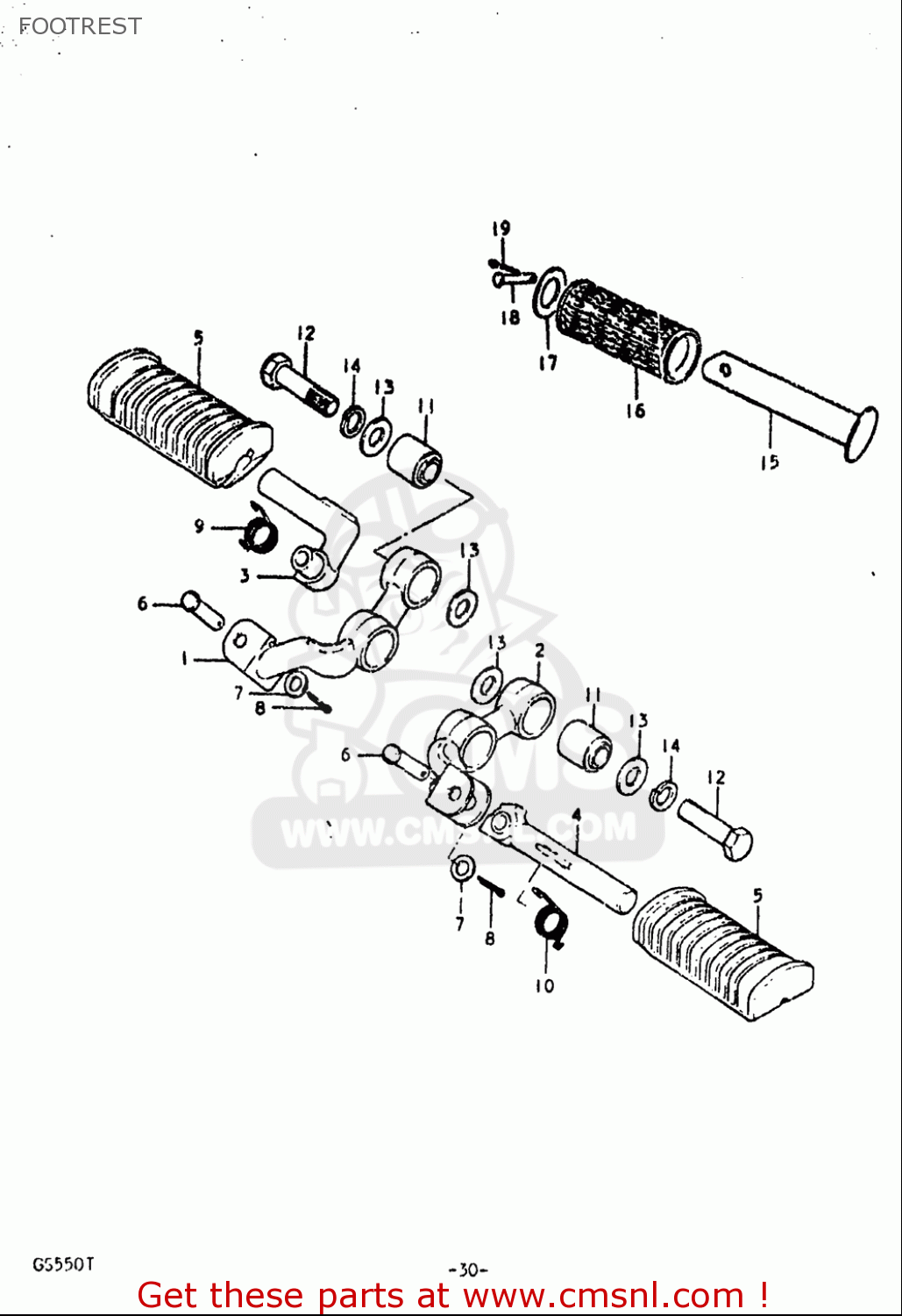 FOOTREST GS550 1980 (T) USA (E03)