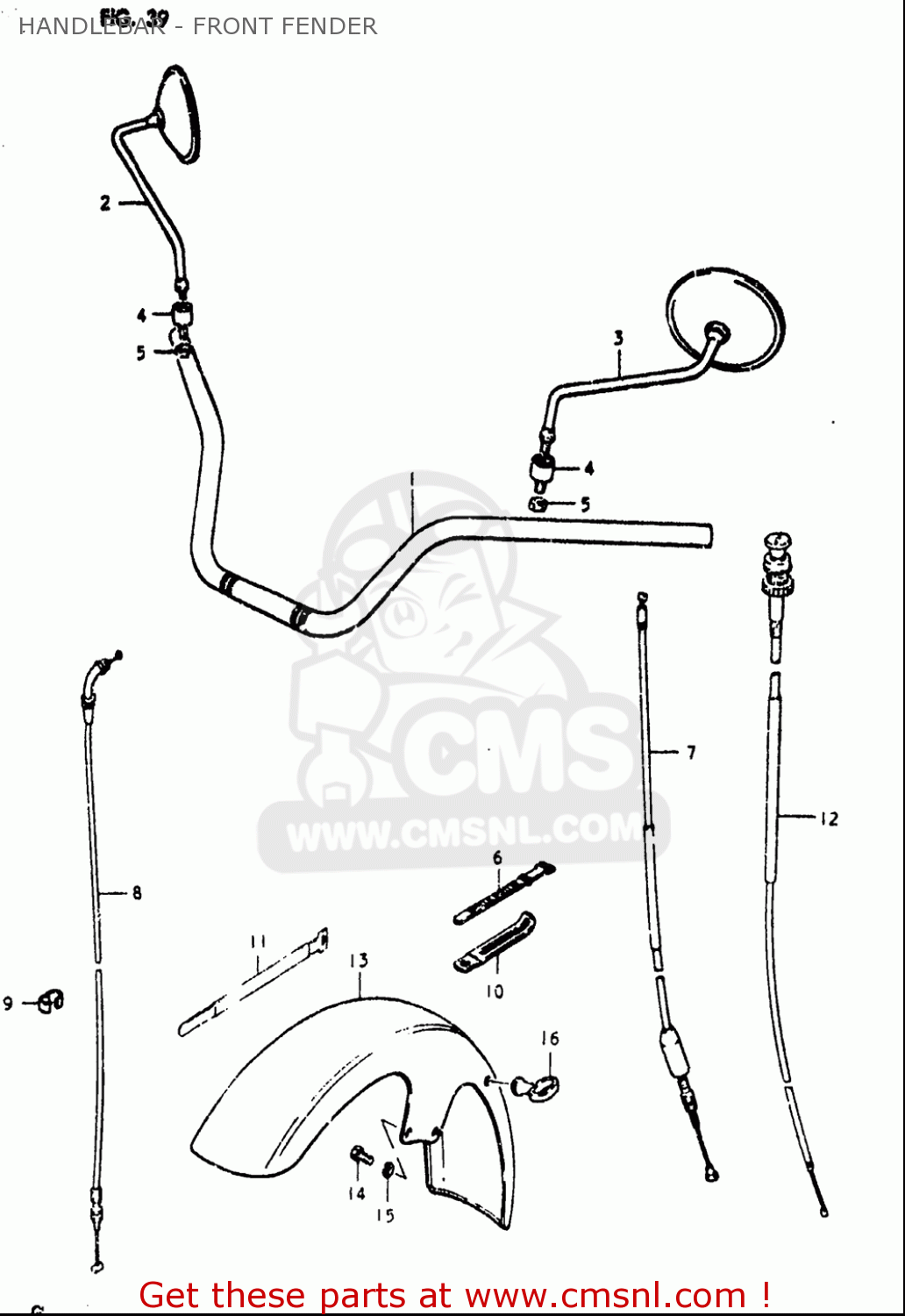 HANDLEBAR - FRONT FENDER GS550 1980 (T) USA (E03)