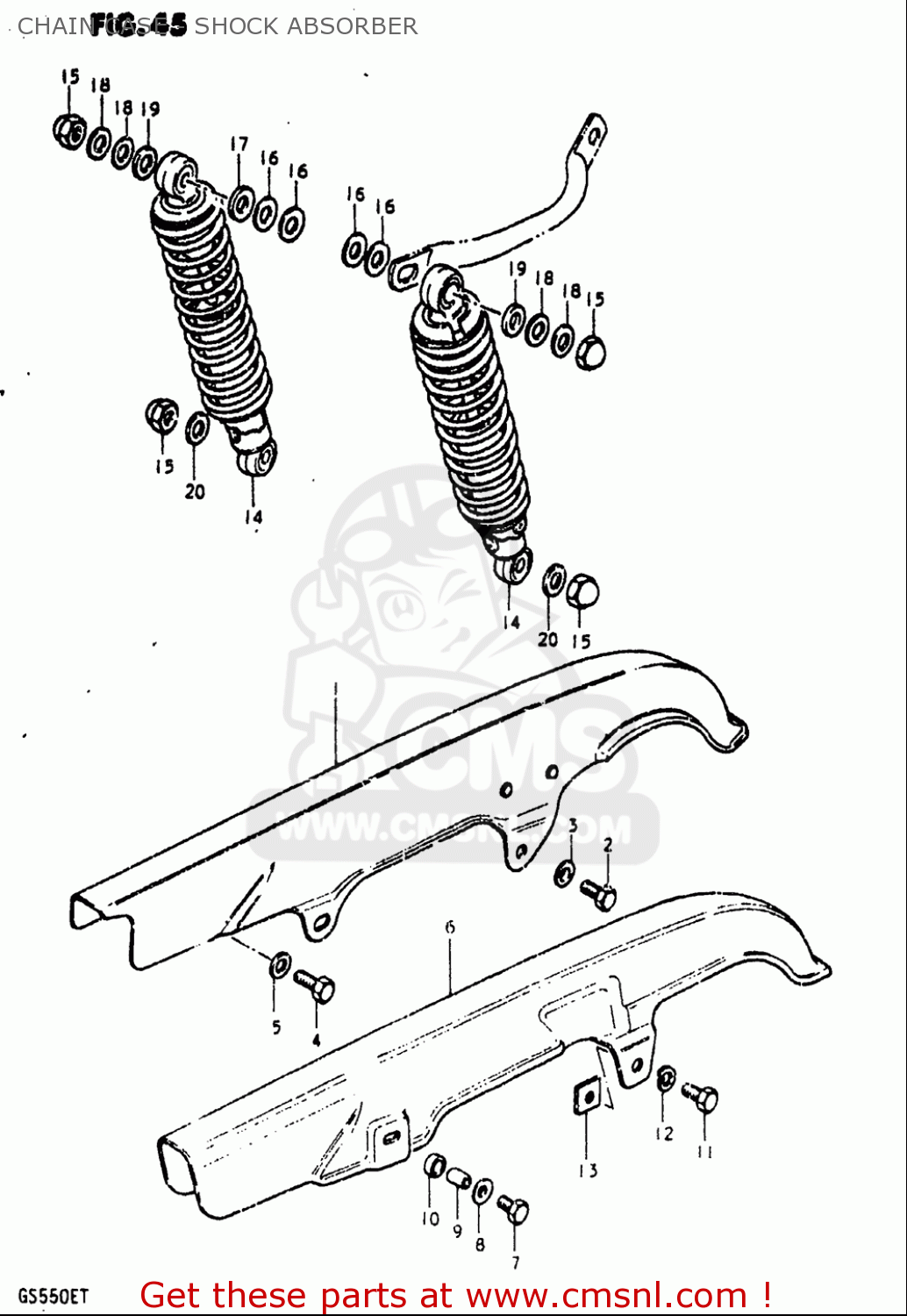 CHAIN CASE - SHOCK ABSORBER GS550 1980 (T) USA (E03)