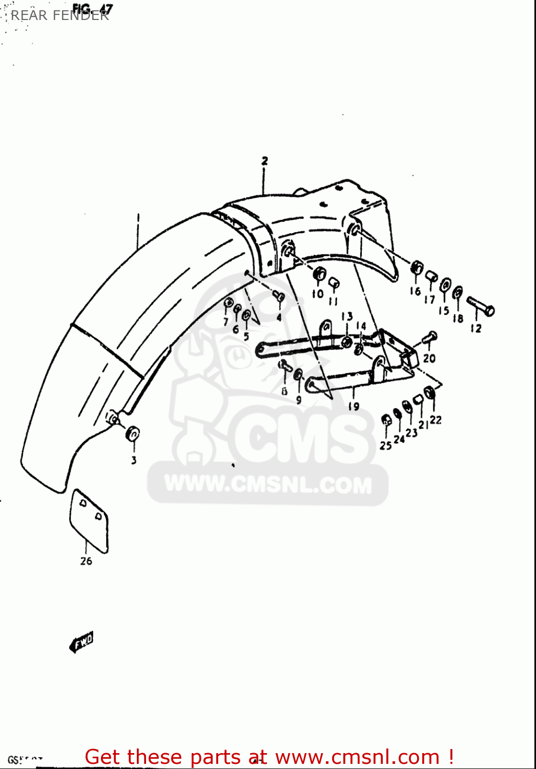 REAR FENDER GS550 1980 (T) USA (E03)