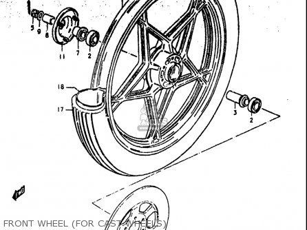 FRONT WHEEL (FOR CAST WHEELS) - GS550 1980 (T) USA (E03)