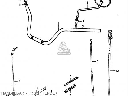 HANDLEBAR - FRONT FENDER - GS550 1980 (T) USA (E03)