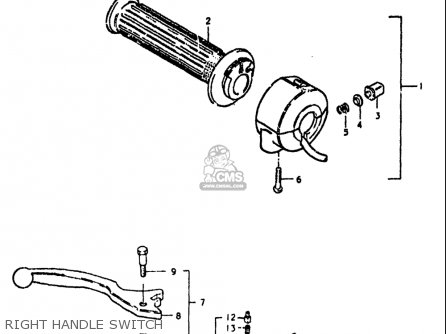 RIGHT HANDLE SWITCH - GS550 1980 (T) USA (E03)