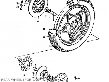 REAR WHEEL (FOR CAST WHEELS) - GS550 1980 (T) USA (E03)