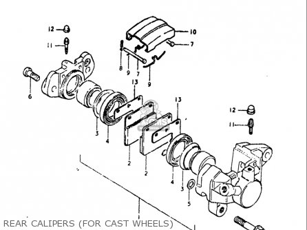 REAR CALIPERS (FOR CAST WHEELS) - GS550 1980 (T) USA (E03)