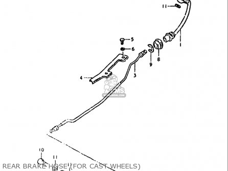 REAR BRAKE HOSE (FOR CAST WHEELS) - GS550 1980 (T) USA (E03)