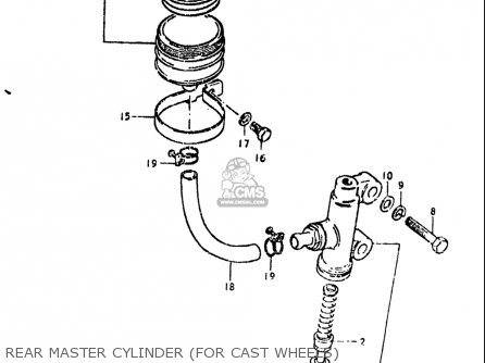 REAR MASTER CYLINDER (FOR CAST WHEELS) - GS550 1980 (T) USA (E03)