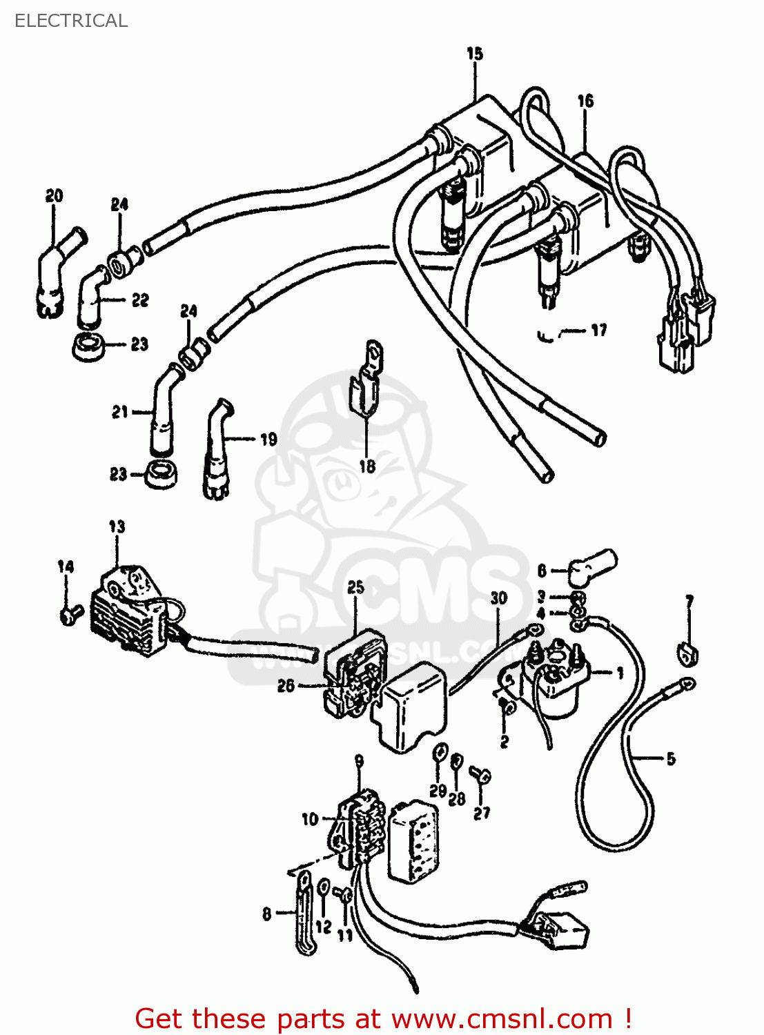 Suzuki Gs550 1981 (mx) Electrical - schematic partsfiche